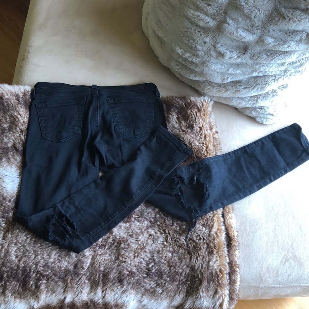 AG ripped black jeans